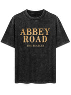 The Beatles Abbey Road Gold Typography Graphic T-Shirt