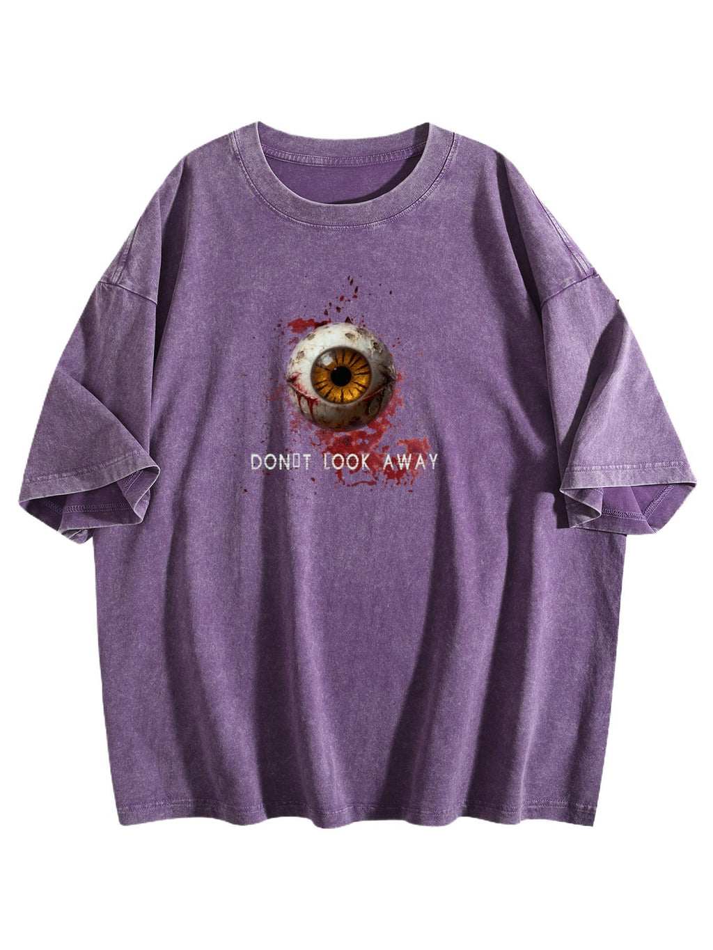 Don't Look Away Eyeball Graphic Washed T-Shirt