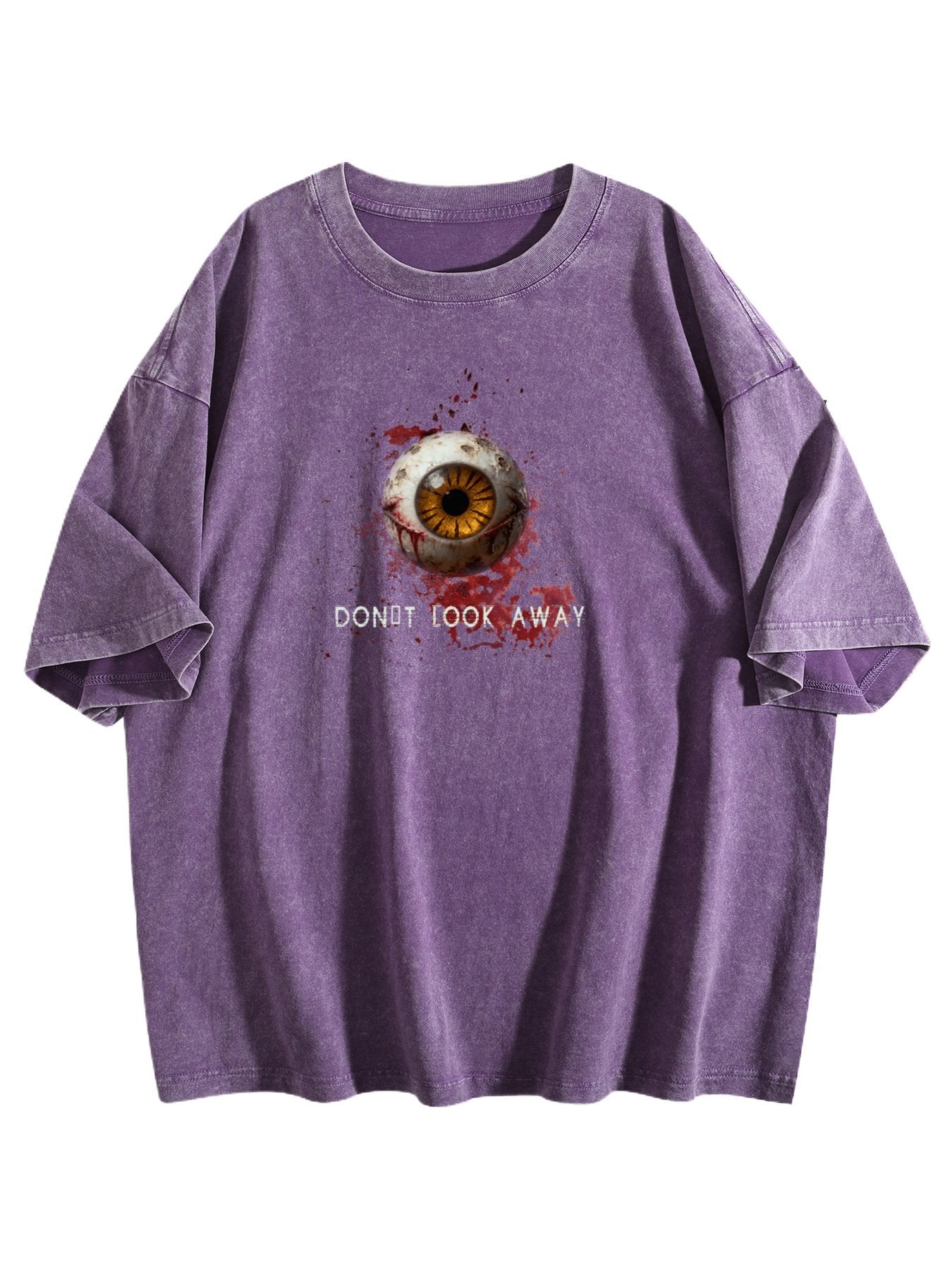 Don't Look Away Eyeball Graphic Washed T-Shirt
