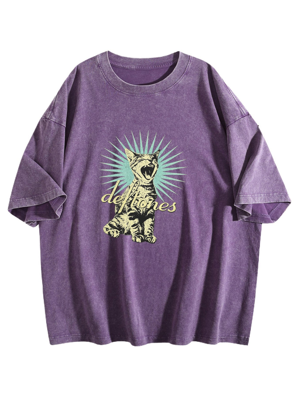 Deftones Cat Graphic Washed T-Shirt
