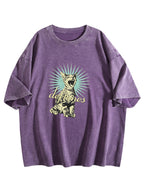 Deftones Cat Graphic Washed T-Shirt