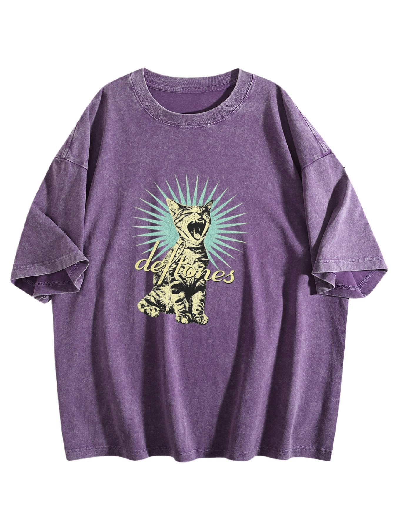 Deftones Cat Graphic Washed T-Shirt