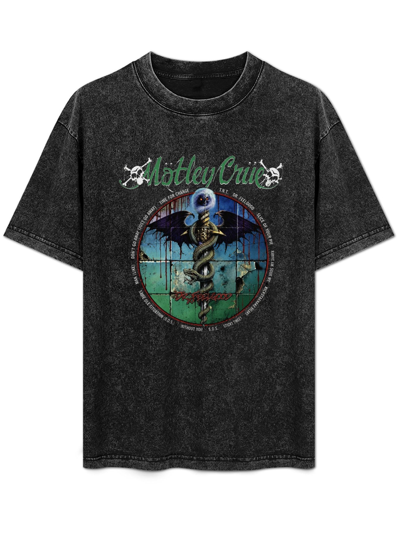 Mötley Crüe Dr. Feelgood Serpent Emblem Graphic T-Shirt