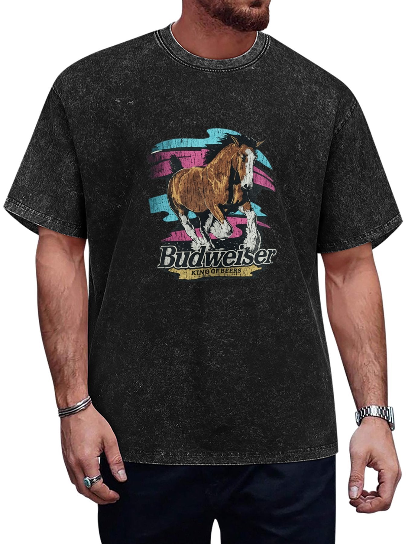 Budweiser Horse Graphic Washed T-Shirt
