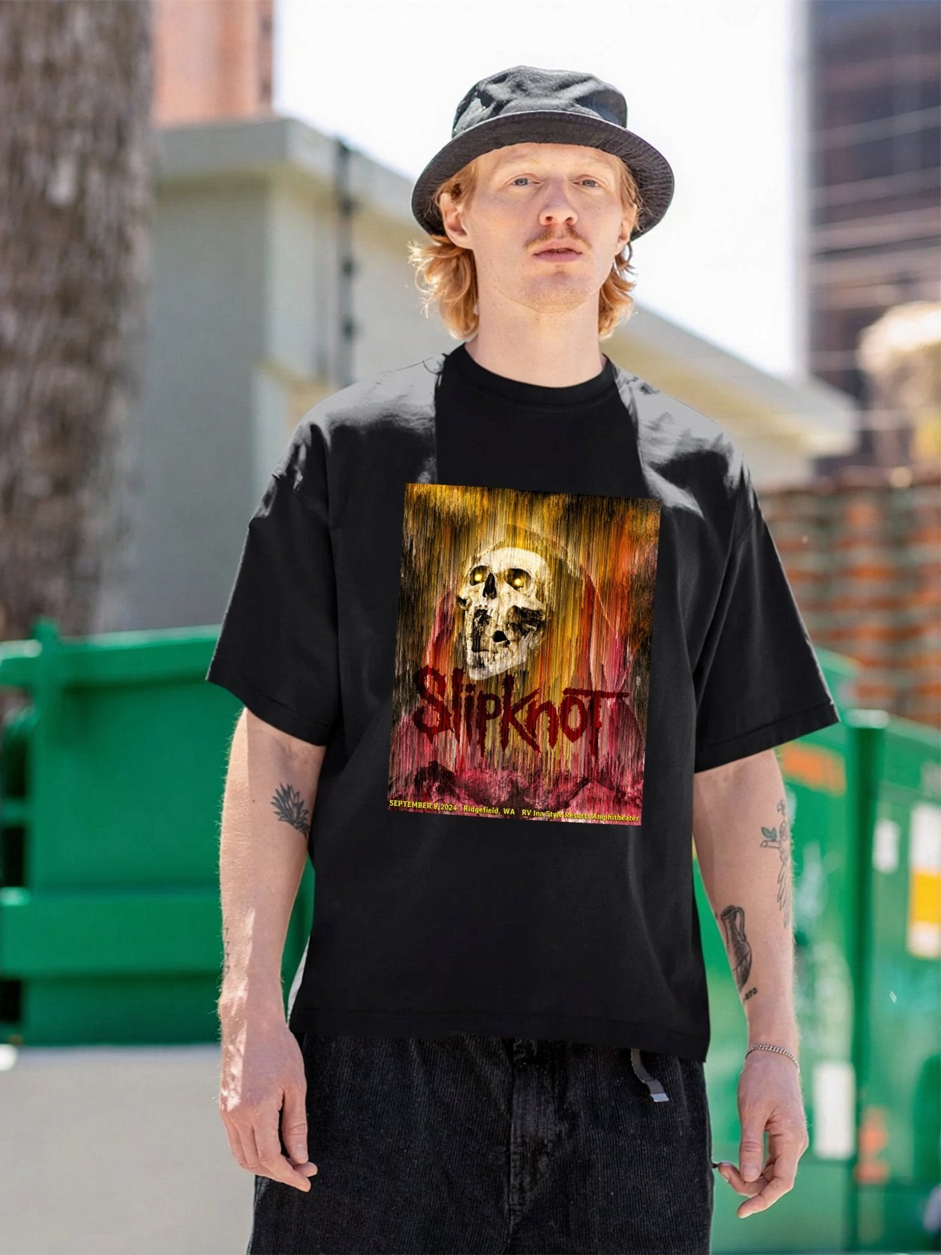 Slipknot Skull Concert Poster Graphic T-Shirt