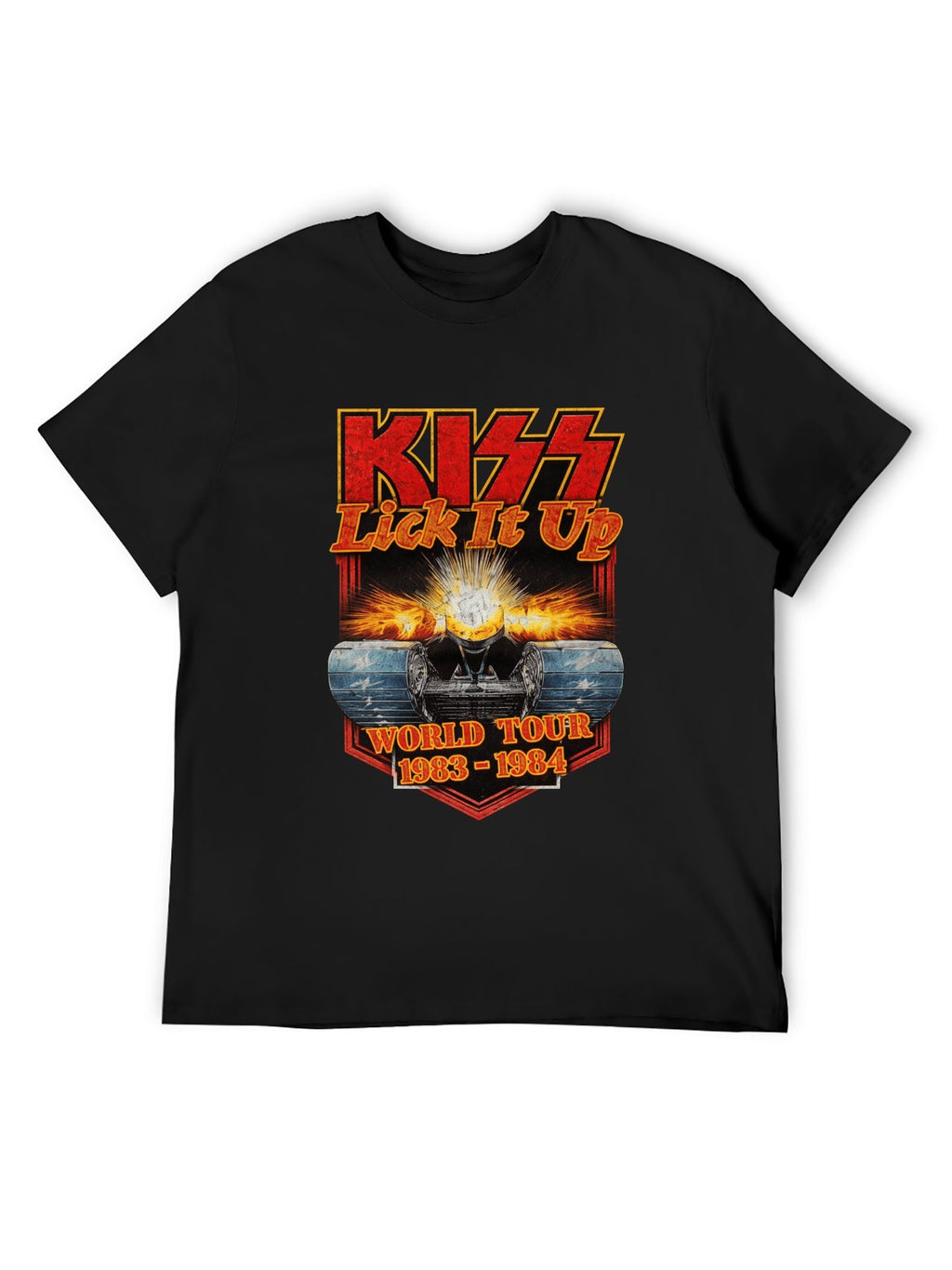 KISS Lick It Up World Tour 1983-1984 Vintage Graphic T-Shirt