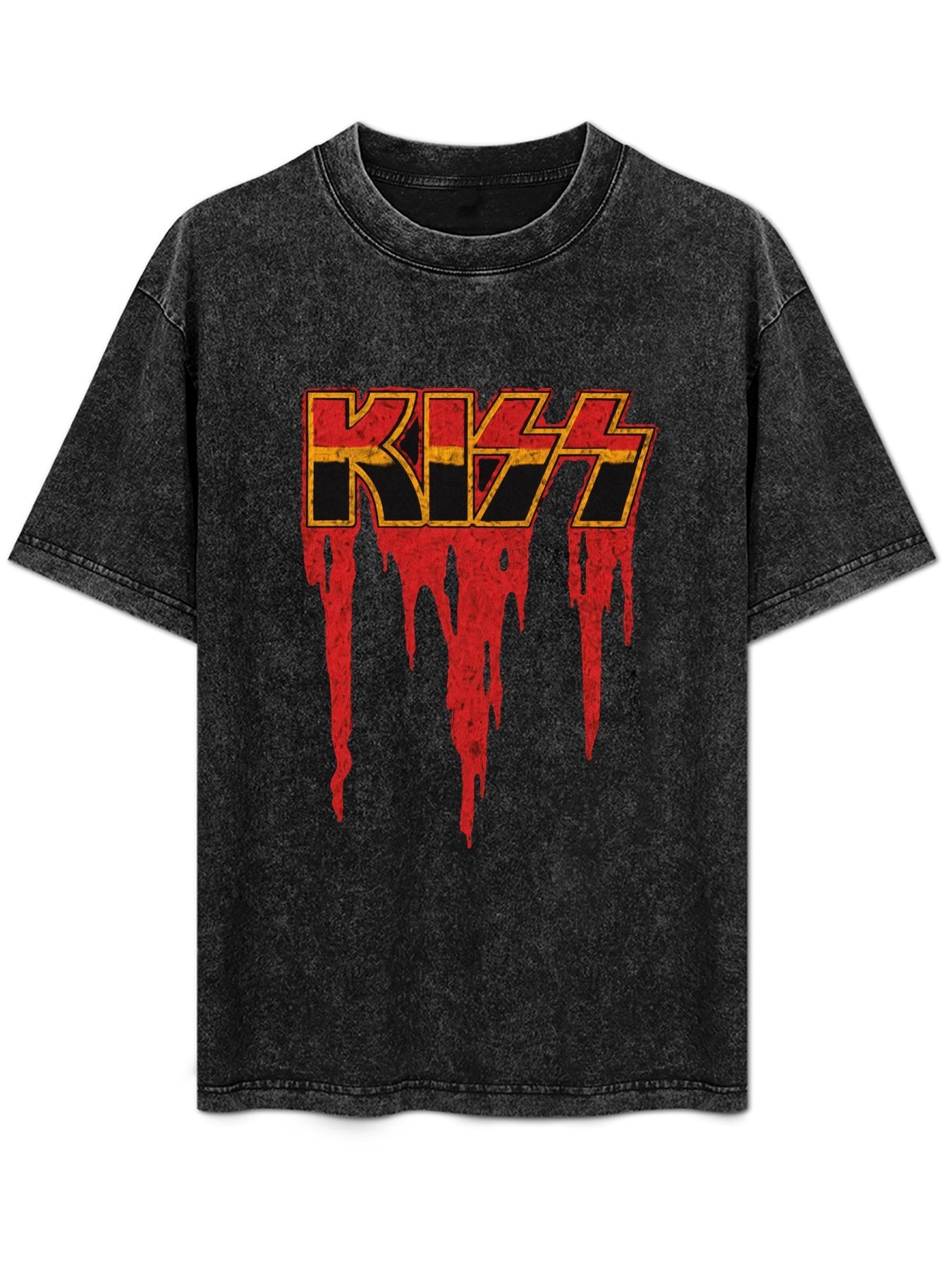 KISS Red Dripping Logo Vintage Graphic T-Shirt