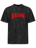 Brian May Red Name Logo Graphic T-Shirt