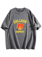The College Dropout Bear Graphic Washed T-Shirt