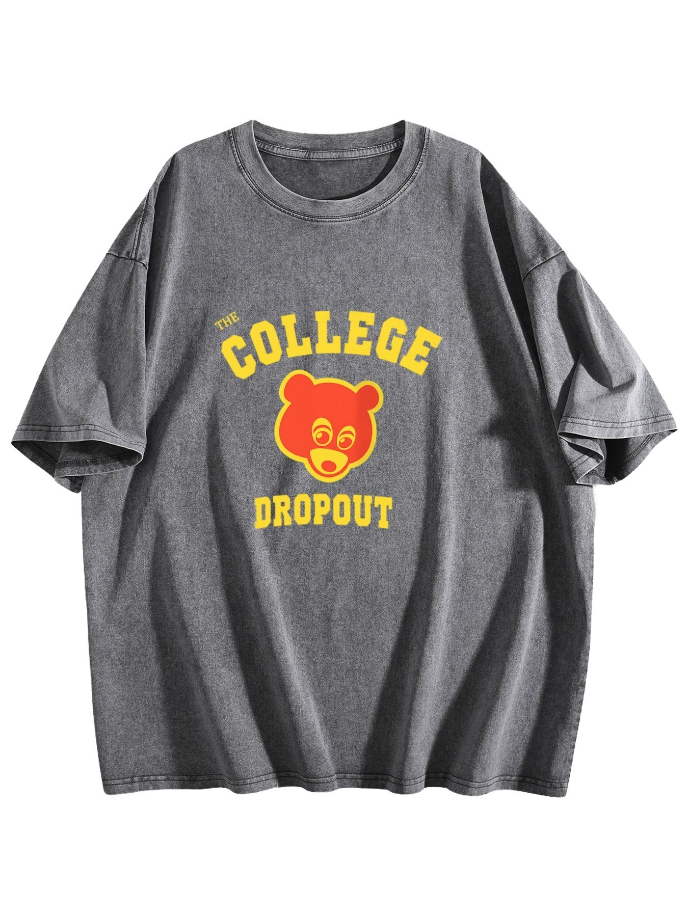 The College Dropout Bear Graphic Washed T-Shirt