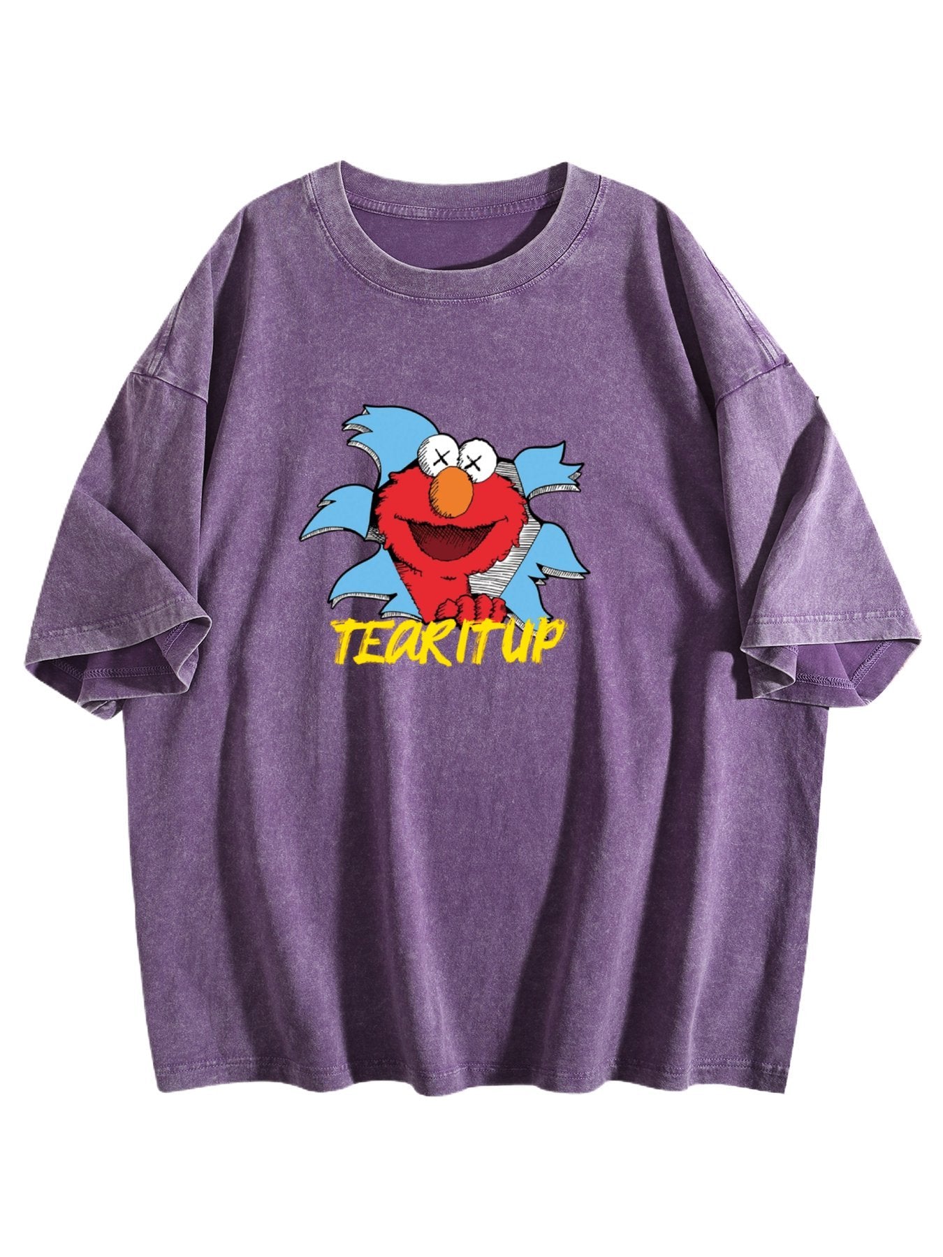 Tear It Up Cartoon Graphic Washed T-Shirt