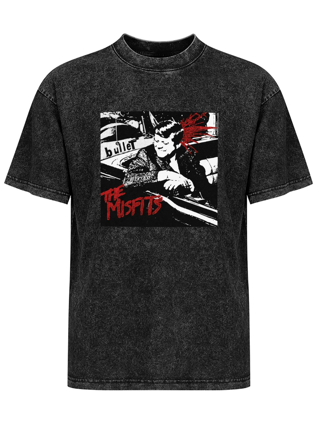 Vintage Washed The Misfits Bullet Graphic T-Shirt