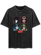KISS Color Portrait Grid Graphic T-Shirt