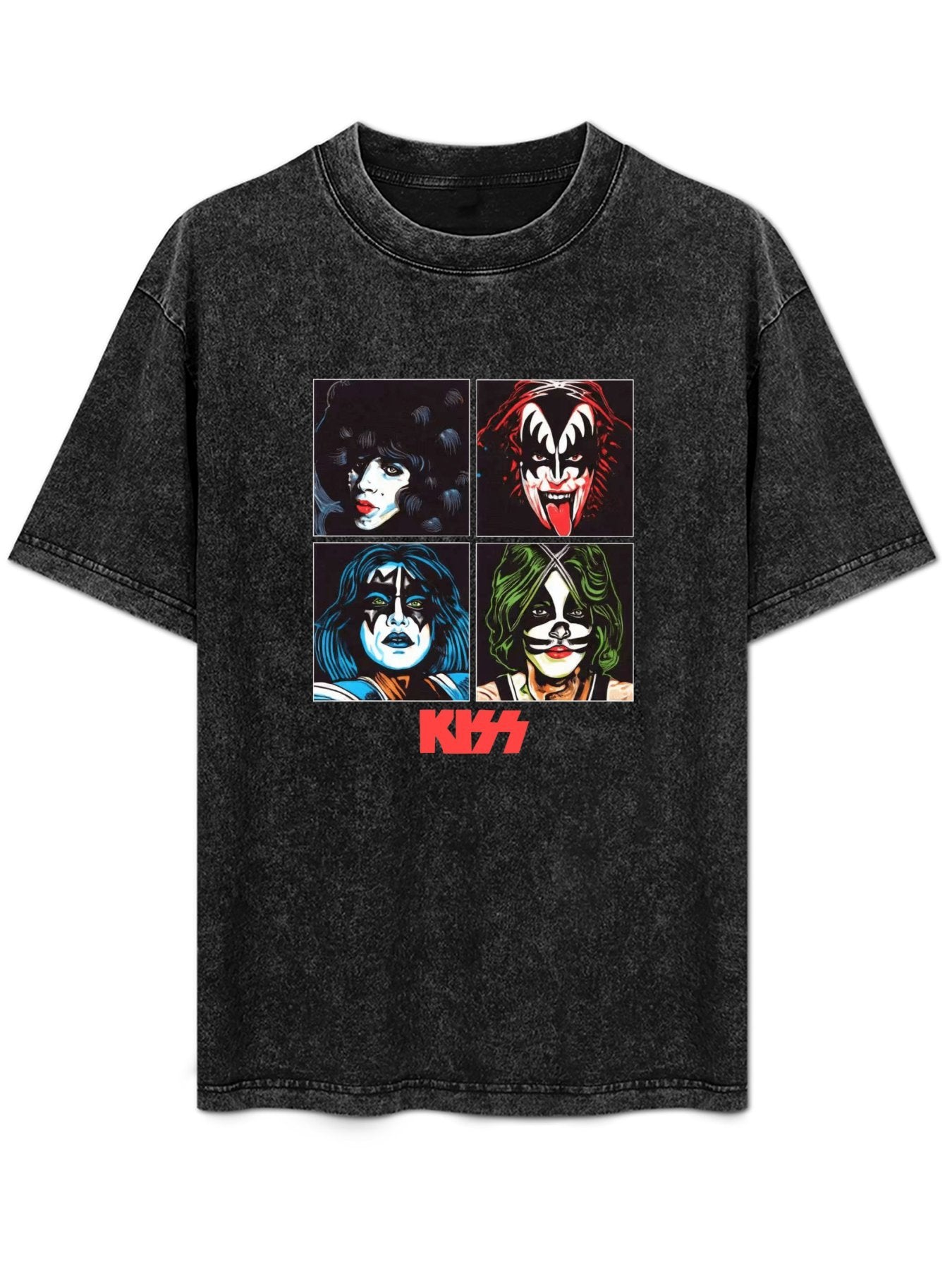 KISS Color Portrait Grid Graphic T-Shirt