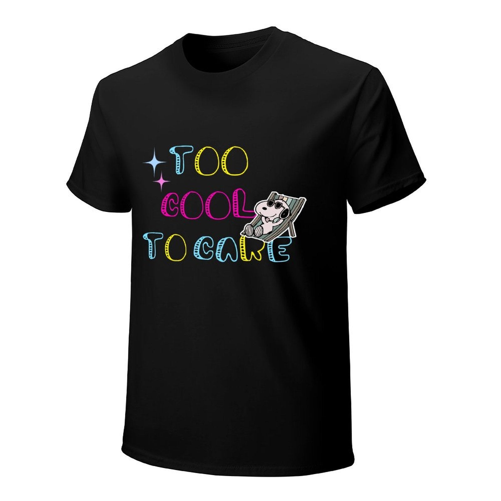 Too Cool to Care Dog Graphic Black T-Shirt