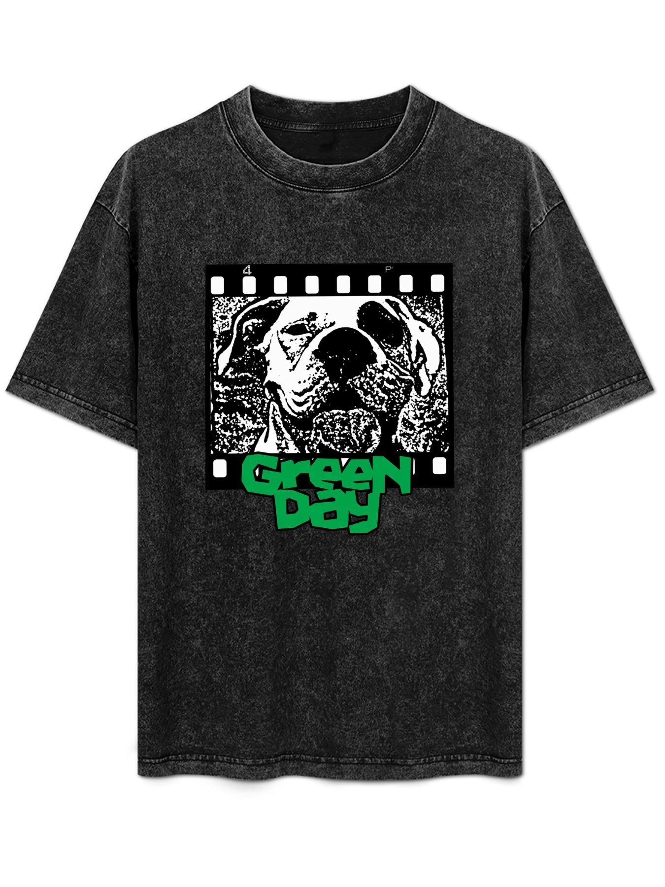 Green Day Bulldog Film Strip Graphic T-Shirt