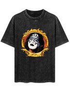 Vintage Washed Space Ace Framed Portrait Graphic T-Shirt