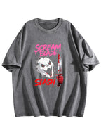 Scream Blade Slash Horror Graphic Washed T-Shirt
