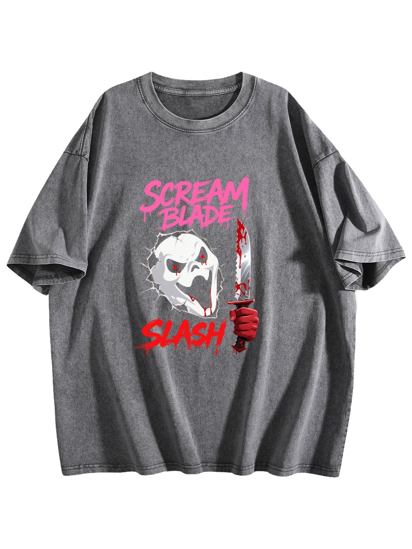 Scream Blade Slash Horror Graphic Washed T-Shirt