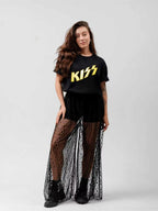 KISS Yellow Lightning Logo Graphic T-Shirt