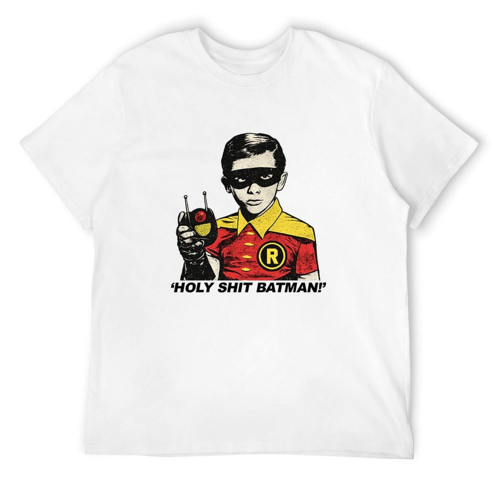 Holy Shit Batman Comic Graphic White T-Shirt