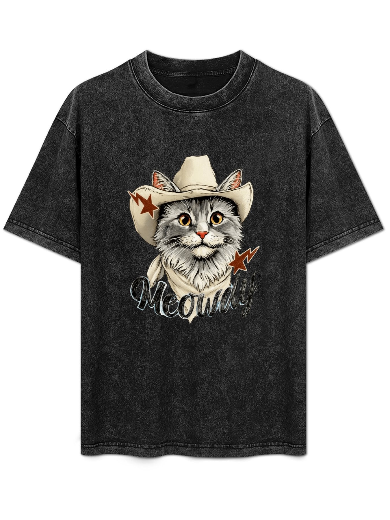Meowdy Cowboy Cat Vintage Washed T-Shirt