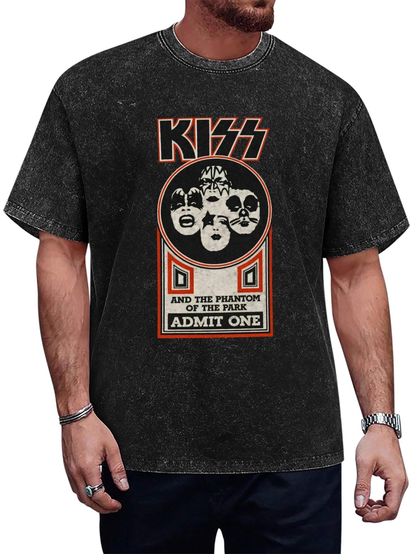 KISS Meets the Phantom of the Park Ticket Graphic T-Shirt