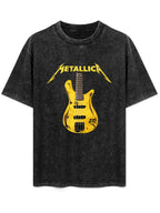 Metallica Yellow Bass Guitar Graphic T-Shirt