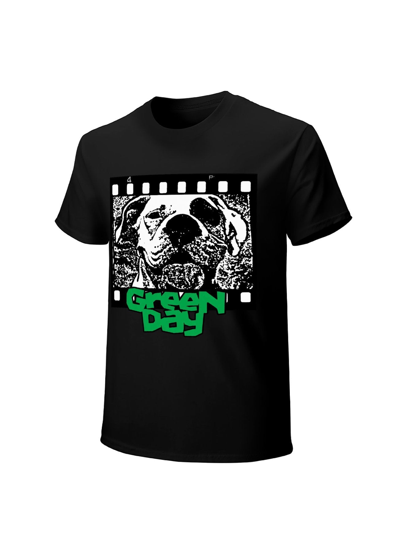 Green Day Dog Film Frame Punk Graphic T-Shirt