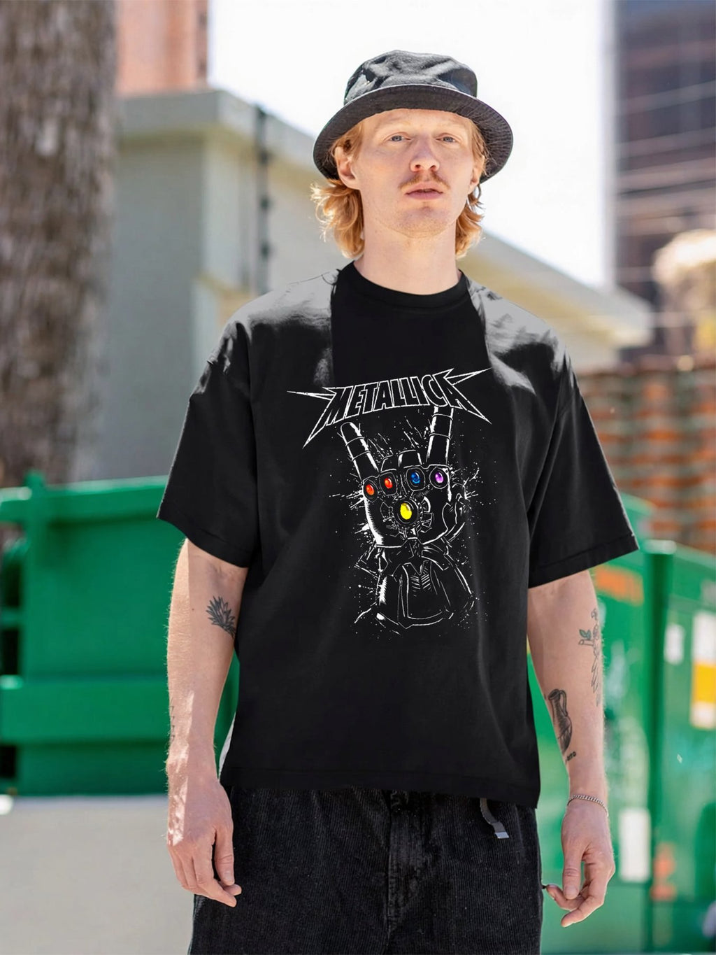 Metallica Gemstone Gauntlet Rock Hand Graphic T-Shirt