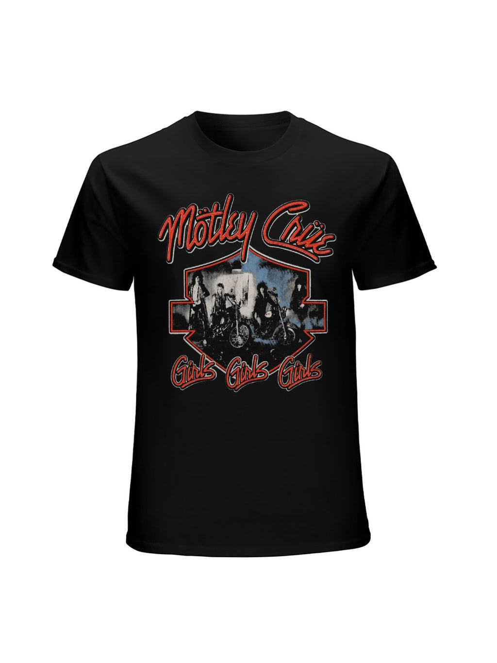 Mötley Crüe Girls Girls Girls Motorcycle Photo Graphic T-Shirt