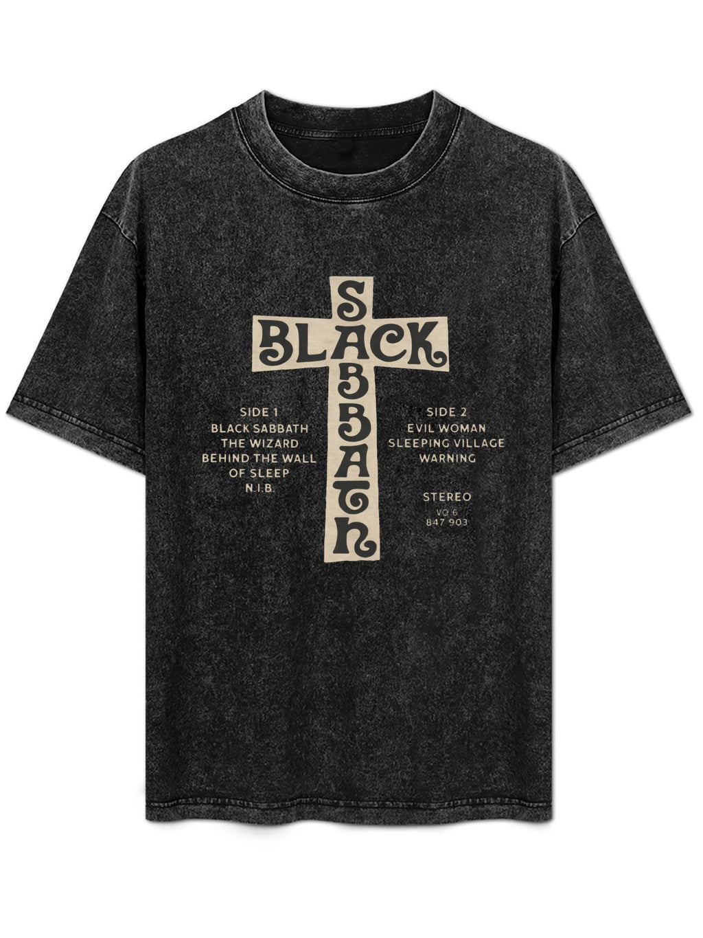 Black Sabbath Cross Tracklist Graphic T-Shirt