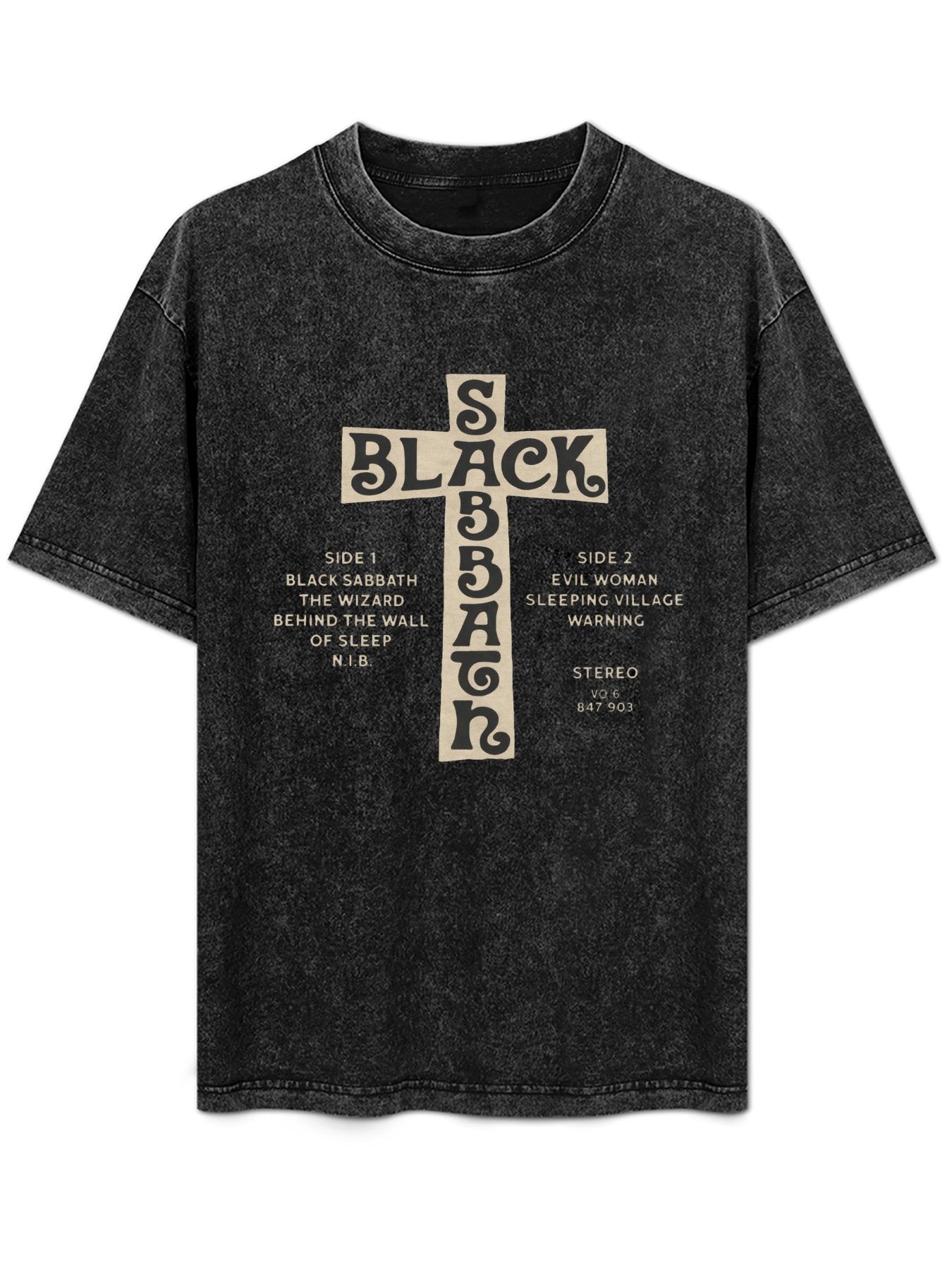 Black Sabbath Cross Tracklist Graphic T-Shirt