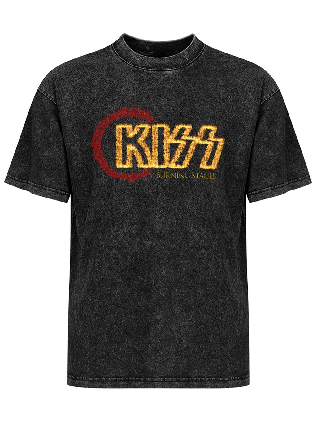 Vintage Washed KISS Burning Stages Graphic T-Shirt