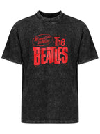 The Beatles Valentine Distressed Red Logo Graphic T-Shirt