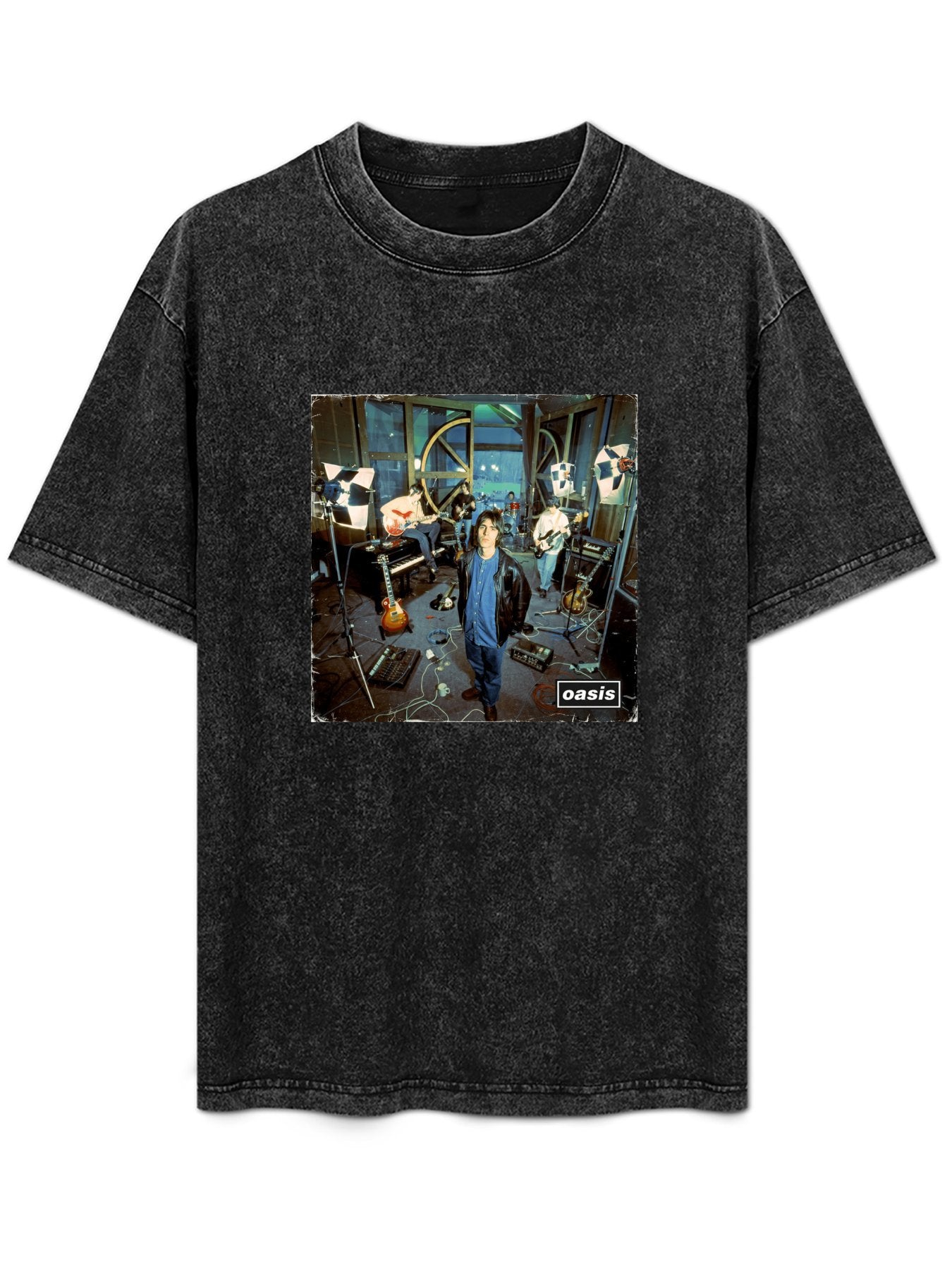 Oasis Recording Studio Band Portrait Graphic T-Shirt