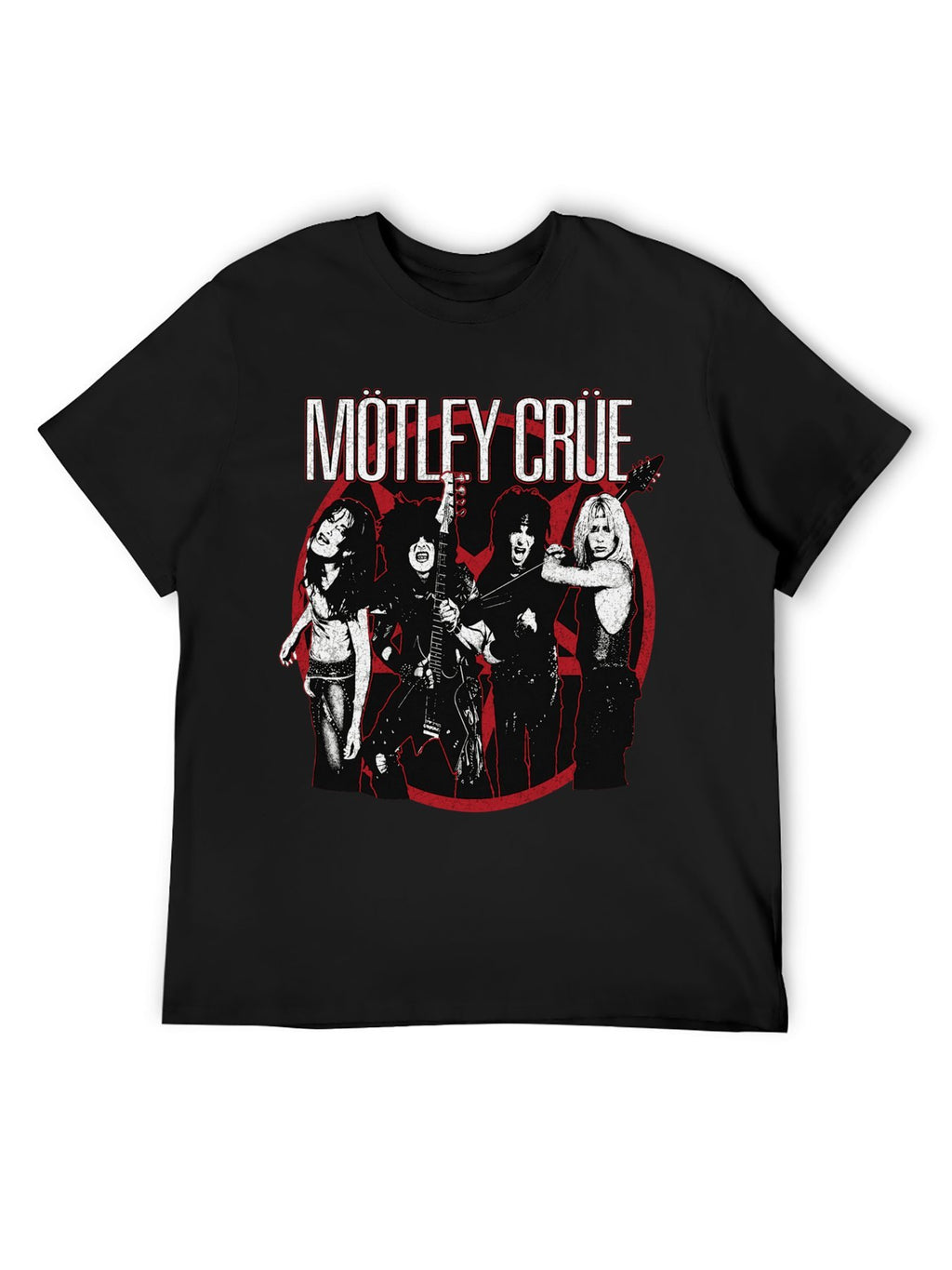 Mötley Crüe Live Band Portrait Graphic T-Shirt