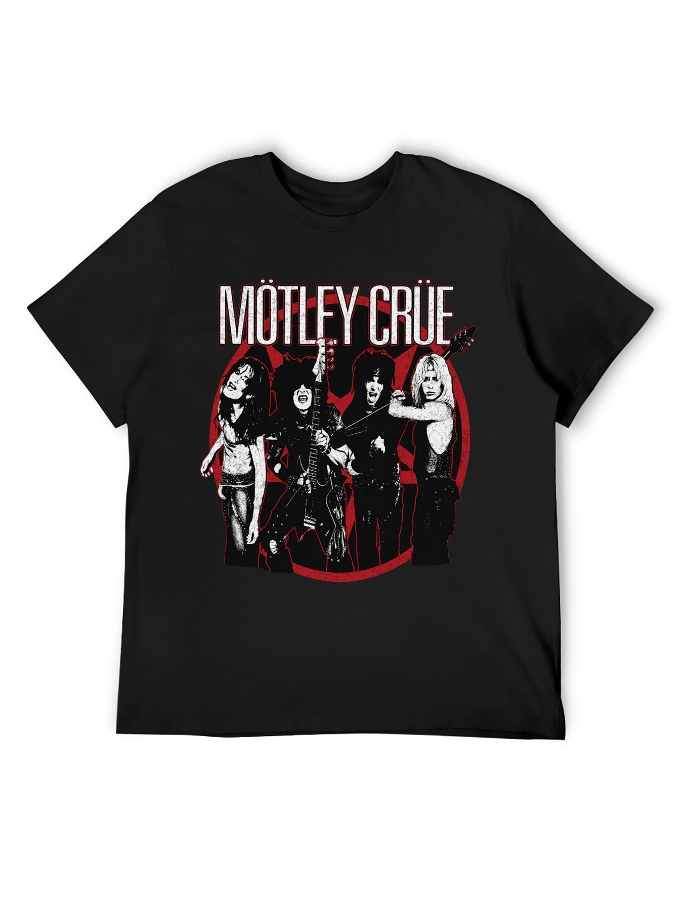 Mötley Crüe Live Band Portrait Graphic T-Shirt