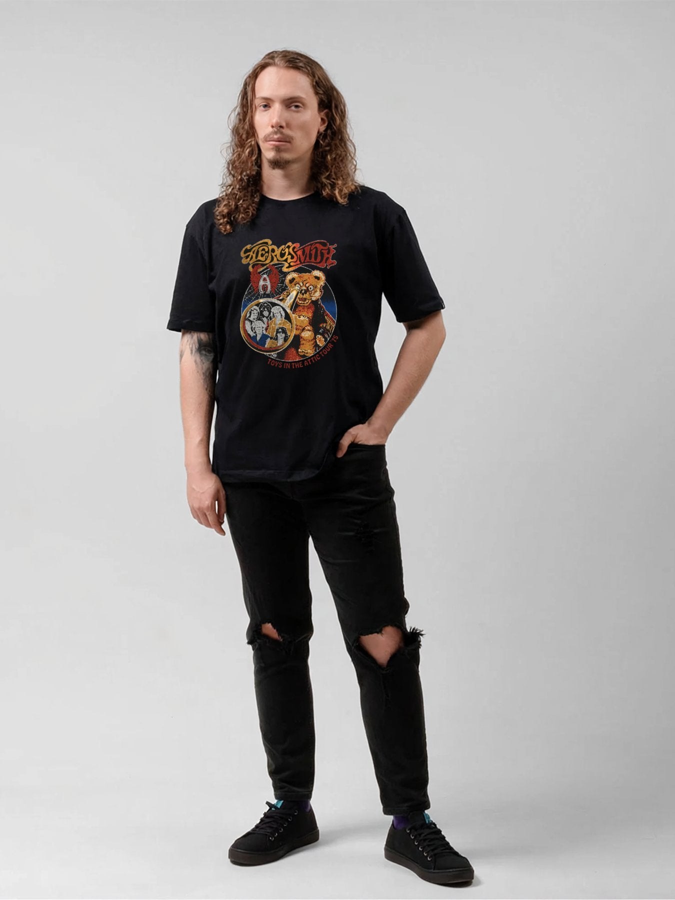 Aerosmith Teddy Bear Band Portrait Tour Graphic T-Shirt
