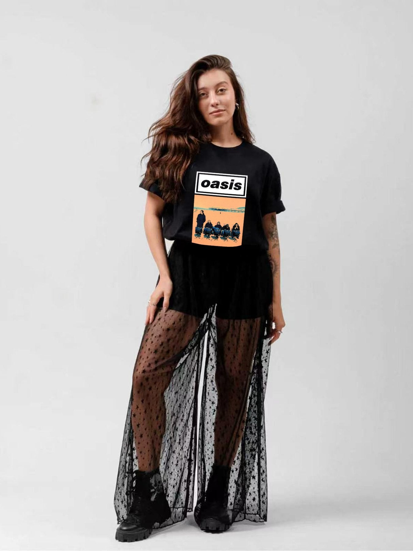 Oasis “Roll With It” Beach Photo Graphic T-Shirt