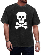 Classic Punk Rock Skull and Crossbones Graphic T-Shirt