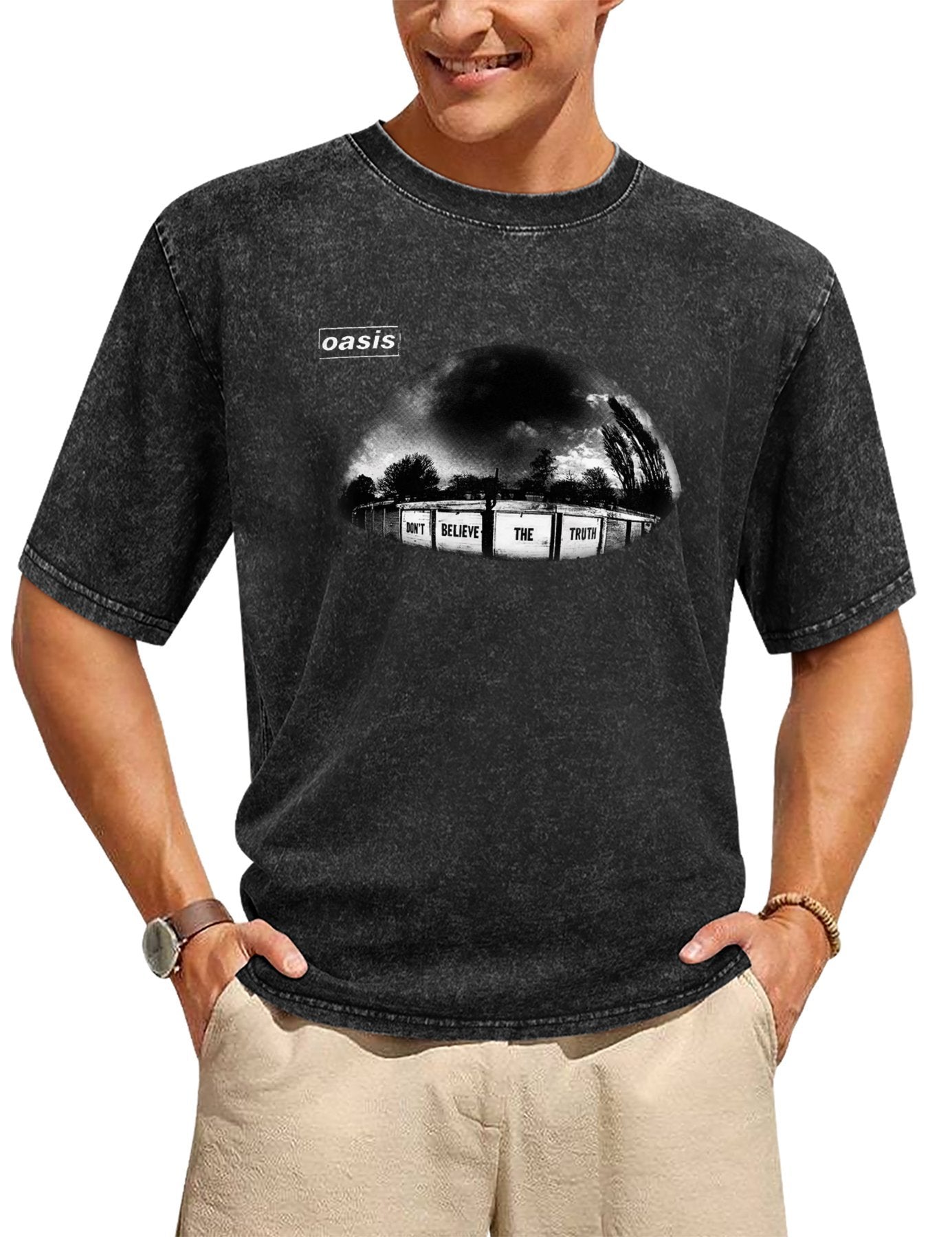 Vintage Washed Oasis Don't Believe the Truth Graphic T-Shirt