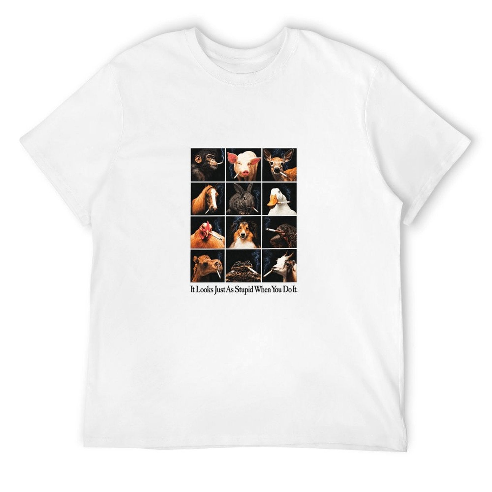 Animal Anti-Smoking Graphic T-Shirt