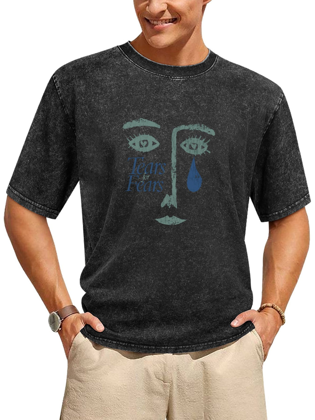 Tears for Fears Face Graphic Washed T-Shirt