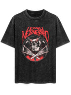 Vintage Washed Iron Maiden Flaming Skull Graphic T-Shirt