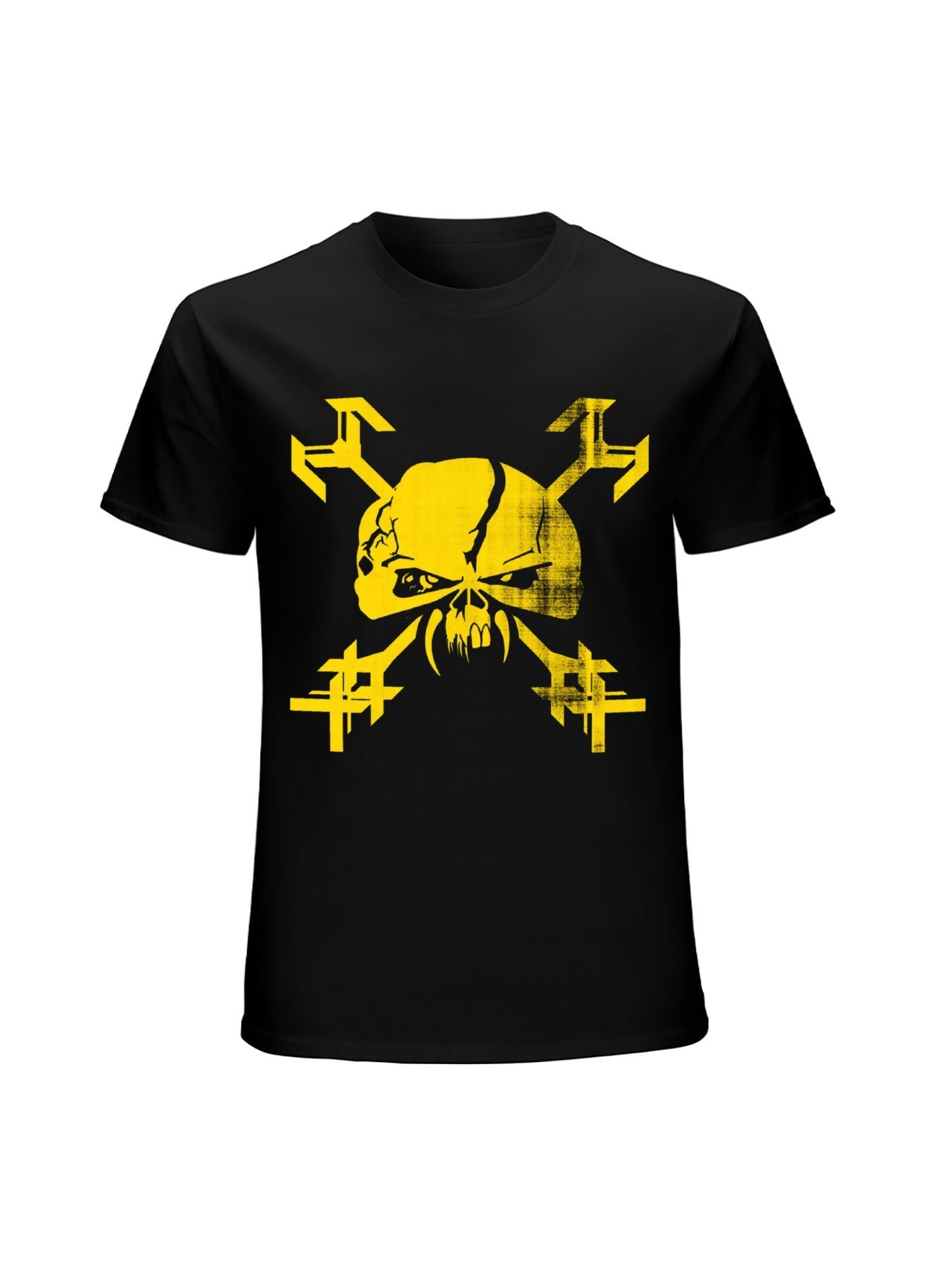 Yellow Skull Crossbones Graphic T-Shirt