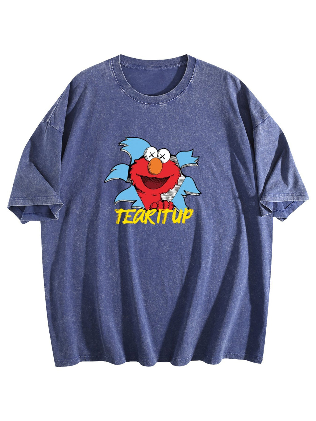 Tear It Up Cartoon Graphic Washed T-Shirt