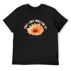 You Are Worth It Flower Graphic Black T-Shirt