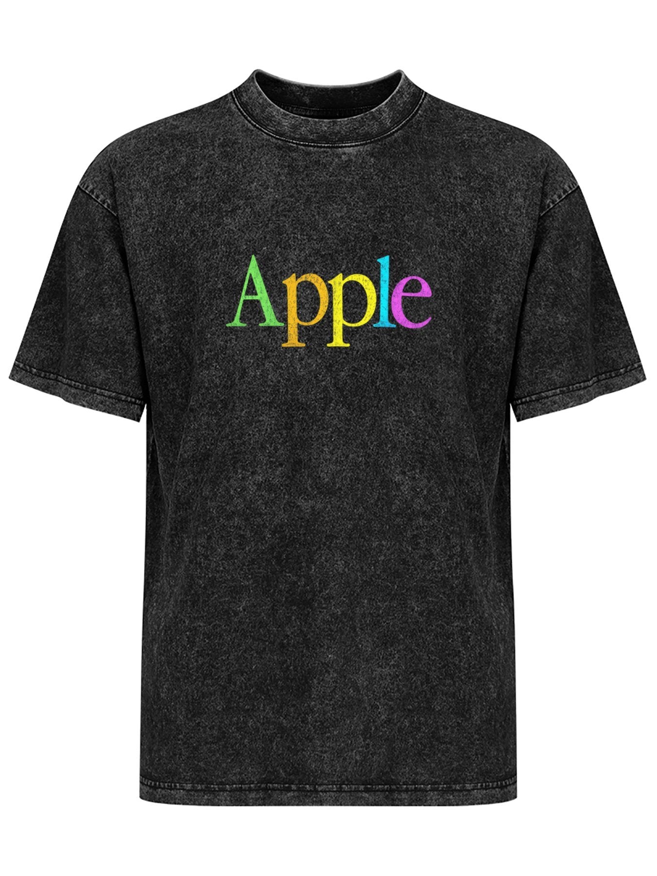 Apple Rainbow Graphic Washed T-Shirt