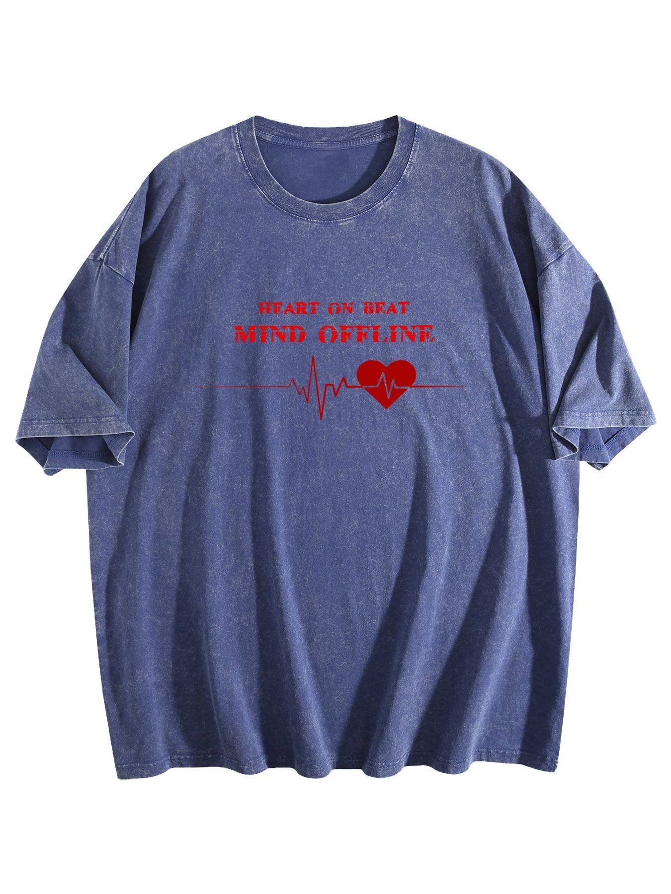 Heart on Beat Mind Offline Graphic Washed T-Shirt